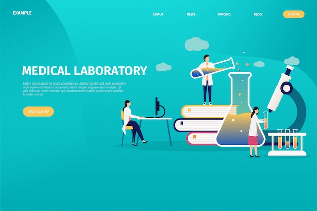 Medical laboratory design concepts, individual health tests, personal analysis. Premium Vector