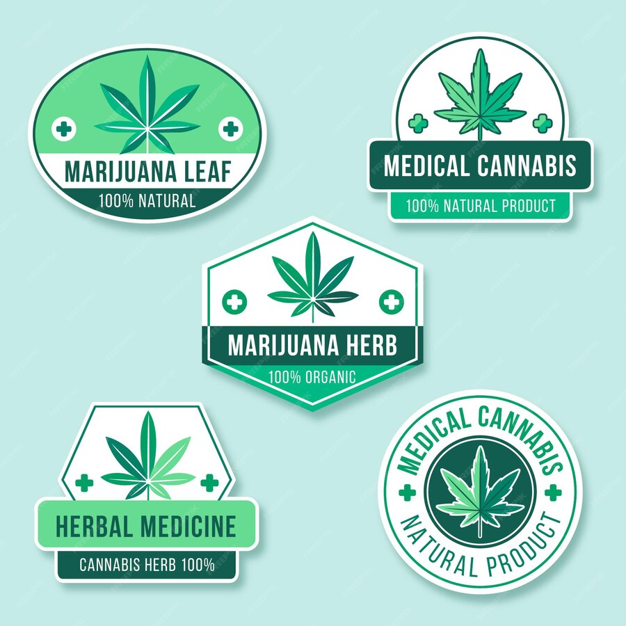 Premium Vector | Medical marijuana badges collection