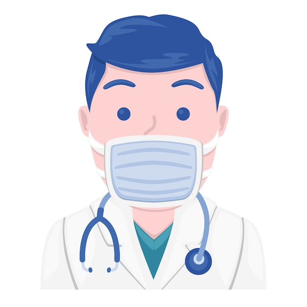 Premium Vector | Medical mask emoji doctor face. design art trendy ...