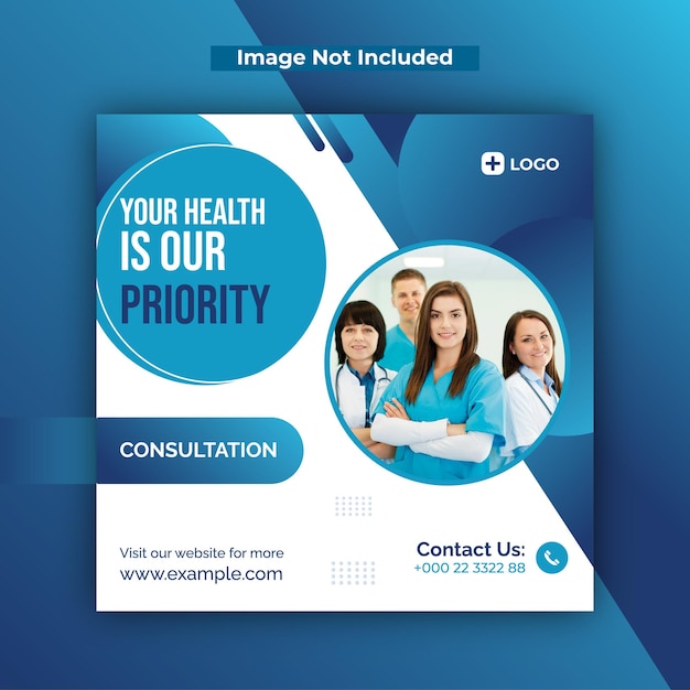 Premium Vector | Medical post design template