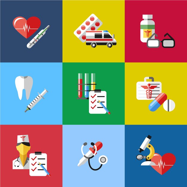 Medicine elements collection | Free Vector