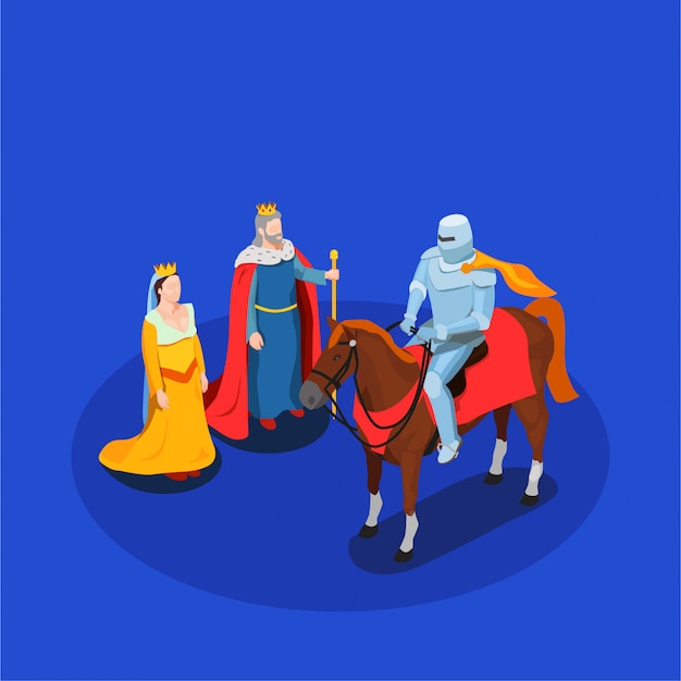 Free Vector | Medieval Chivalry Isometric Composition