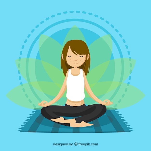 Meditating concept with relaxed woman