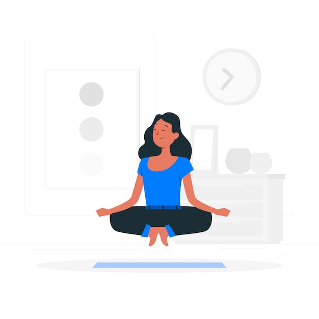 Meditation concept illustration Free Vector