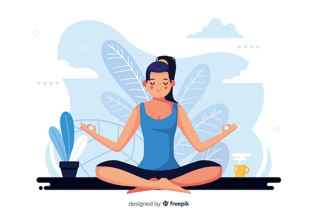 Premium Vector | Meditation concept illustration