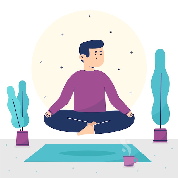 Meditation concept illustration | Free Vector