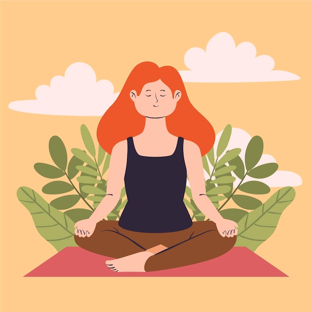 Meditation concept illustration | Free Vector