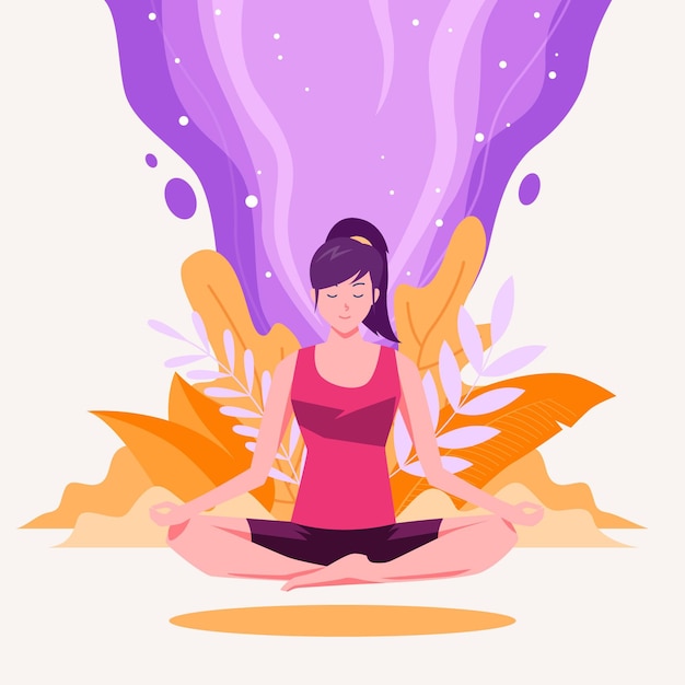 Meditation concept illustration | Free Vector