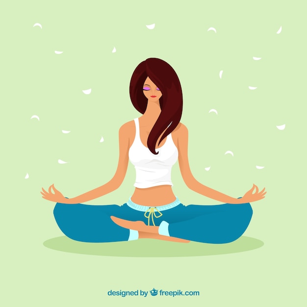 Meditation concept with sporty woman