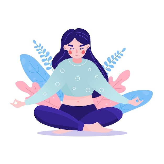 Meditation concept | Free Vector