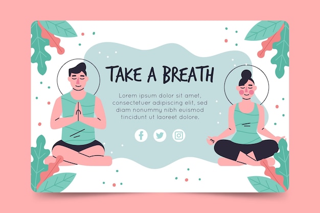 Free Vector | Meditation And Mindfulness Banner Template