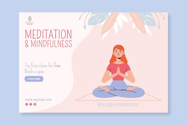 Free Vector | Meditation and mindfulness banner