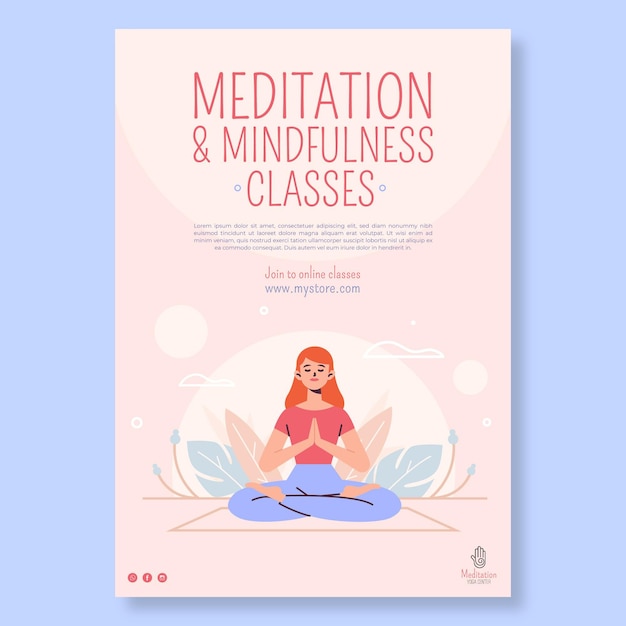 Premium Vector | Meditation and mindfulness poster