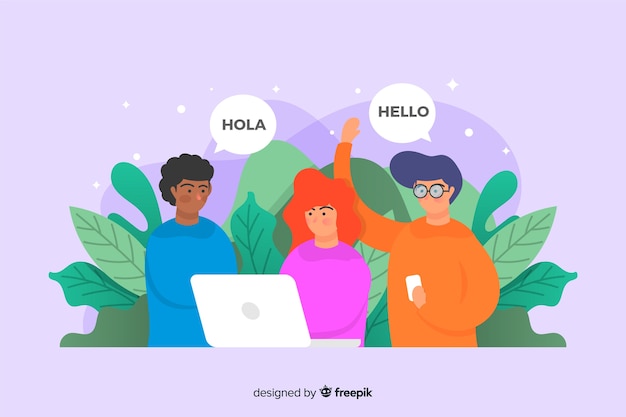Meet our team landing page template flat design Free Vector