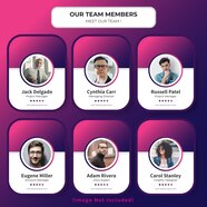 Premium Vector Meet Our Team Web Template