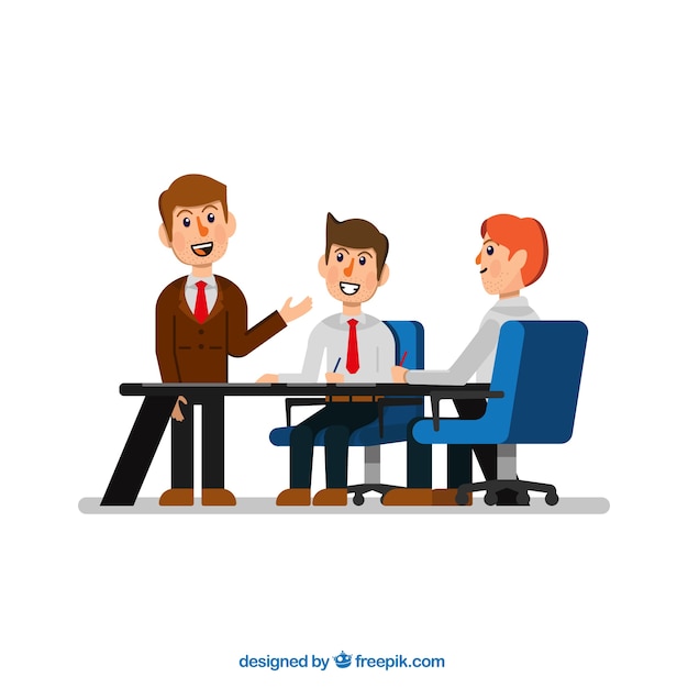 Meeting with businessmen Vector | Free Download