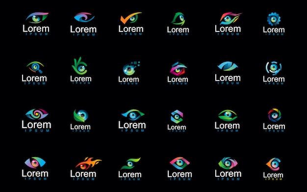 Download Premium Vector | Mega pack of gradient eye logo