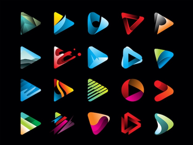 Download Premium Vector | Mega pack of gradient play button icon