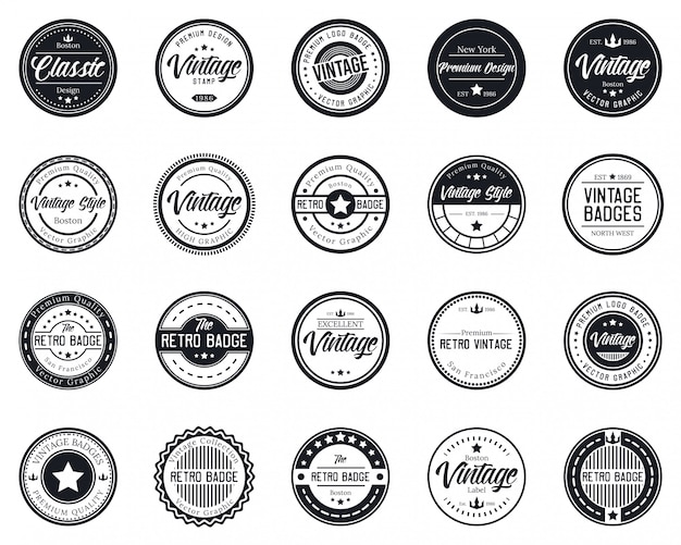 Download Mega pack vintage logo for t-shirt and store. Vector | Premium Download