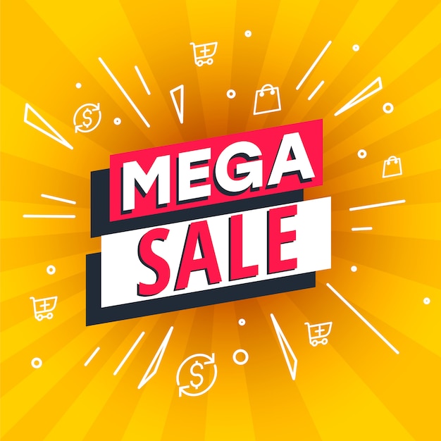 Premium Vector Mega sale poster, banner. big sale, clearance.