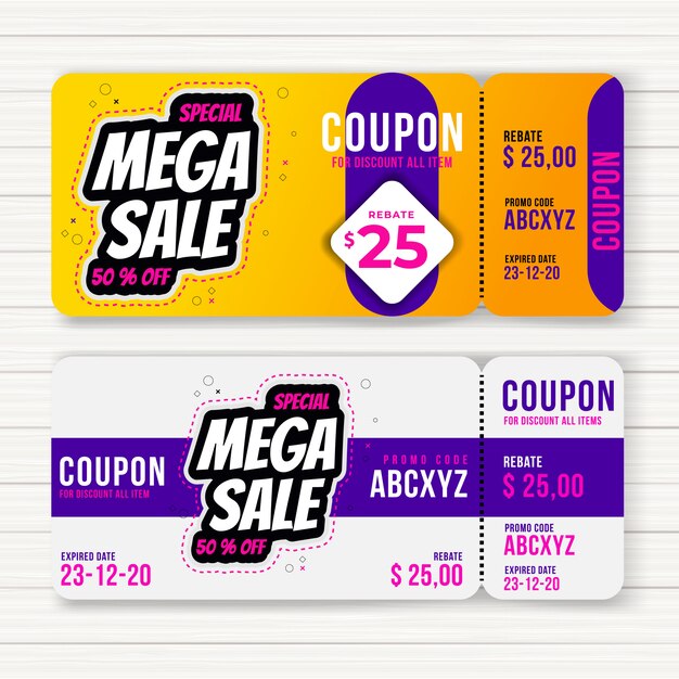 Mega sale voucher Vector Premium Download