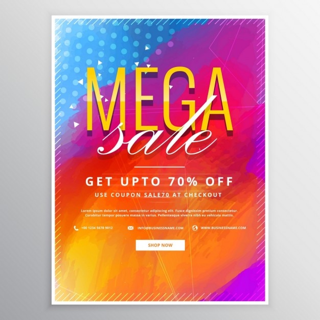 Free Vector | Mega sales poster