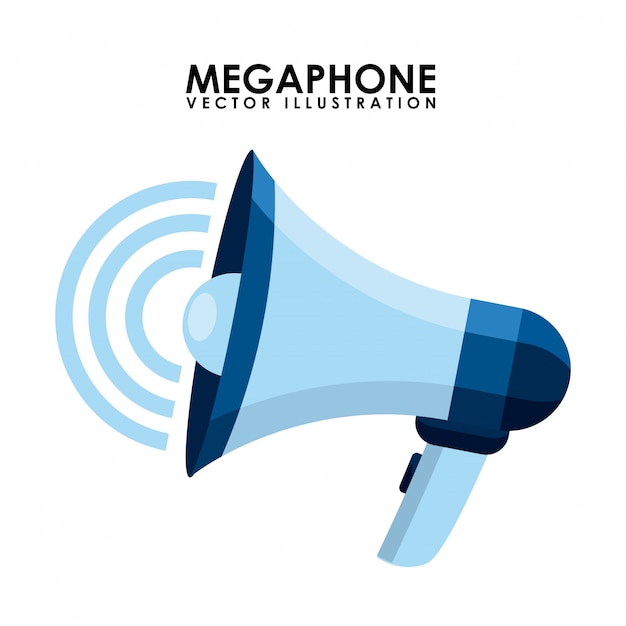Megaphone design over white background vector illustration Premium Vector