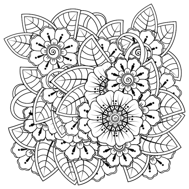 Premium Vector | Mehndi flower for henna mehndi tattoo decoration