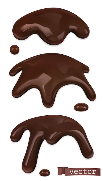 溶かしたチョコレート チョコレートが値下がりしました 3dリアル 食べ物イラスト プレミアムベクター