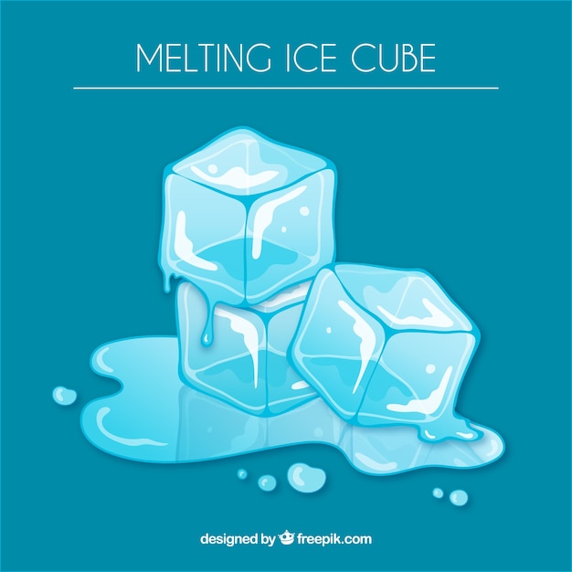 Melting ice cube background Free Vector