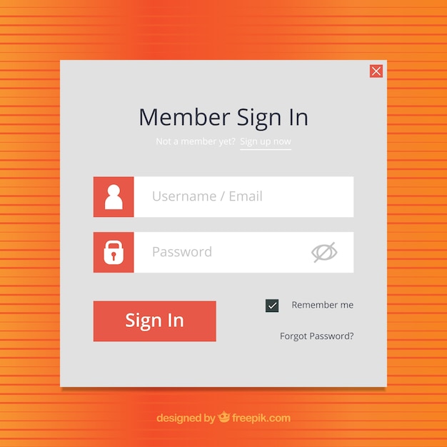 Free Vector | Member login form