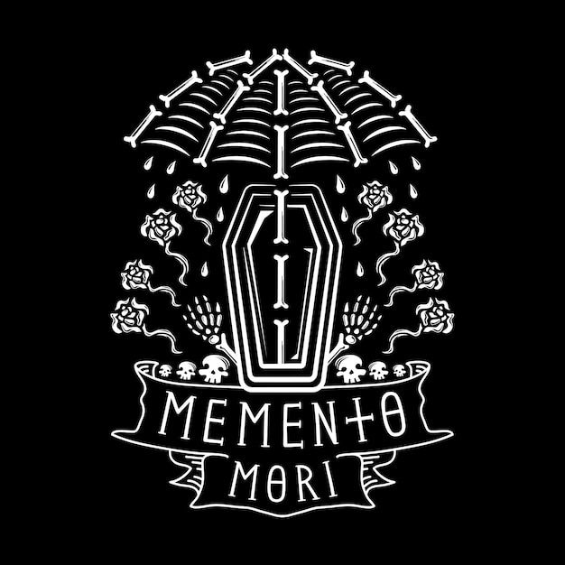 Premium Vector Memento Mori Funeral Tattoo Design - neon tattoo design roblox