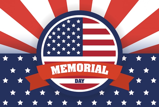 Premium Vector Memorial Day Celebration With Usa Flag Circular Frame