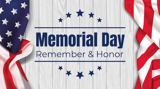 Premium Vector | Memorial day - remember and honor with usa flag on a