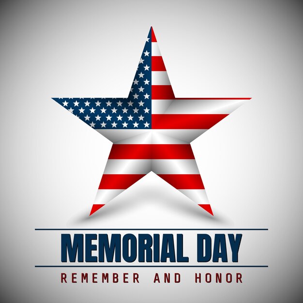 Premium Vector Memorial day with star in national flag colors.