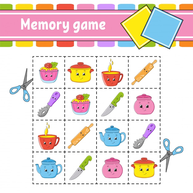 Premium Vector | Memory game for kids. education developing worksheet.