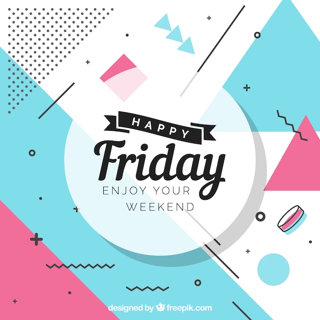 Download Free Vector | Memphis friday background with message