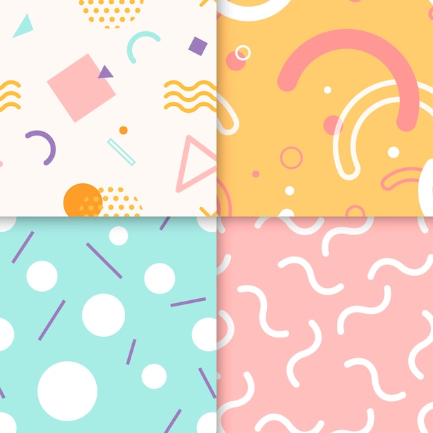 Memphis pattern collection Free Vector