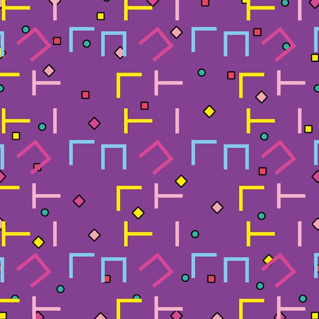 Premium Vector | Memphis patterns colorful background