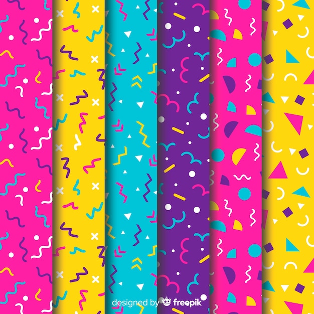 Memphis seamless pattern collection Free Vector