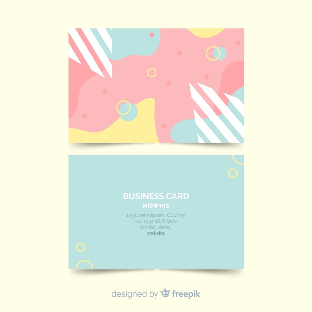Download Free Memphis Style Business Card Template Free Vector Use our free logo maker to create a logo and build your brand. Put your logo on business cards, promotional products, or your website for brand visibility.