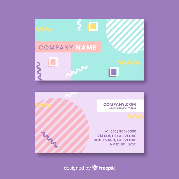 Download Free Download This Free Vector Memphis Style Business Card Template Use our free logo maker to create a logo and build your brand. Put your logo on business cards, promotional products, or your website for brand visibility.