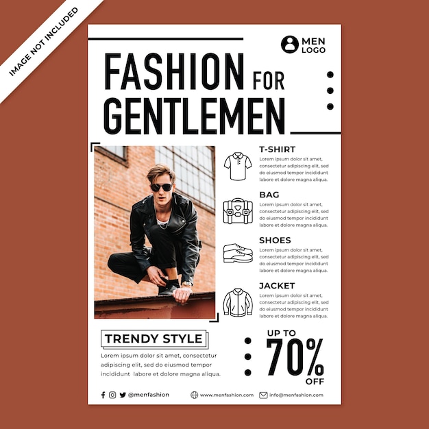 Premium Vector | Men fashion poster promotion in flat design style