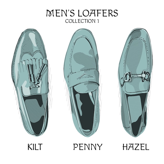 Premium Vector | Men's loafers