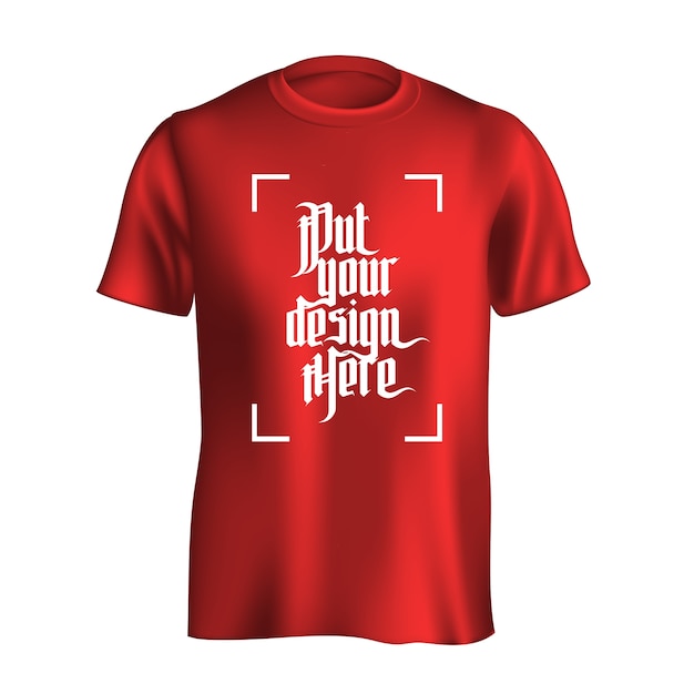 Download Premium Vector | Men's t-shirt design template. red mockup ...