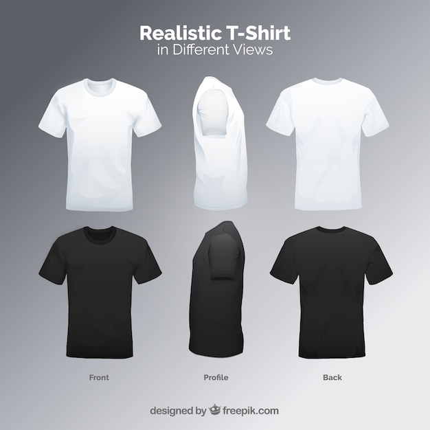 Download Premium Vector | Men's t-shirt in different views with realistic style