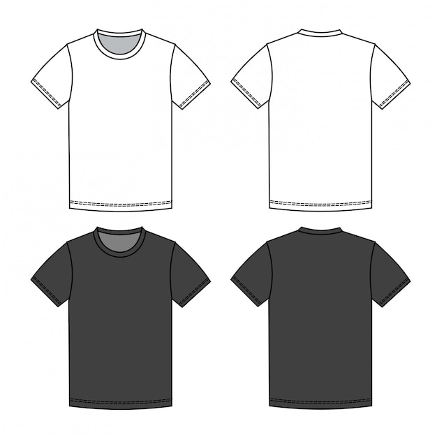 Premium Vector | Men t shirt fashion flat sketch template