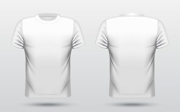 Premium Vector | Men white t-shirt template front and back