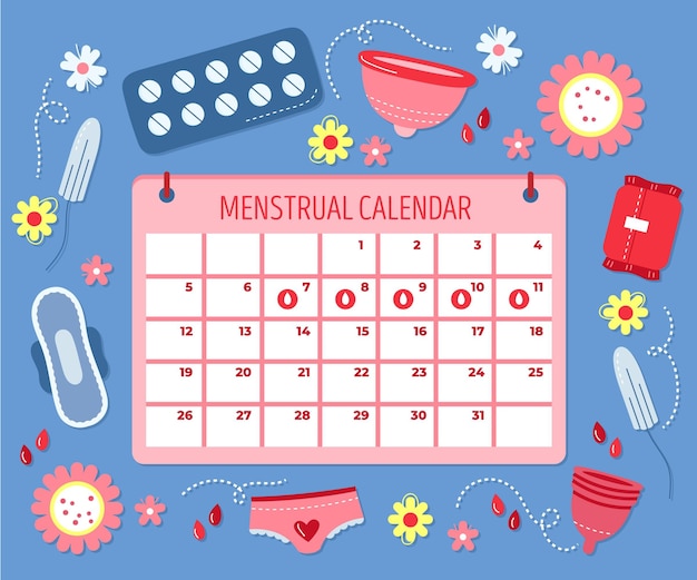Free Vector | Menstrual calendar concept