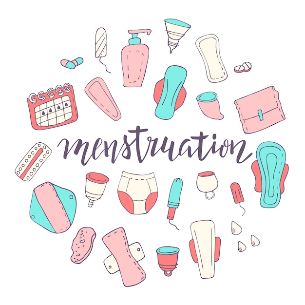 Premium Vector Menstruation Set Illustration 6871